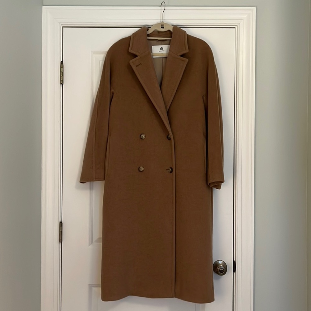 Aritzia Babaton The Slouch Coat Camel Cocoa Sand Small